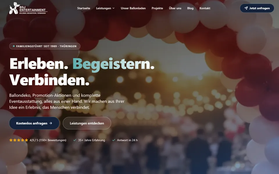 Website für Event & Ballondeko