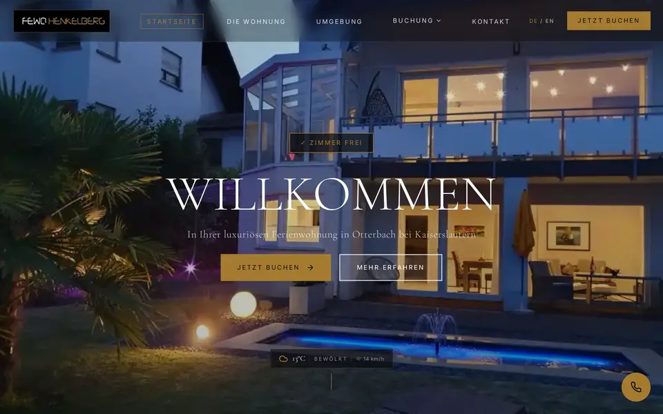 Website für Ferienwohnung Henkelberg