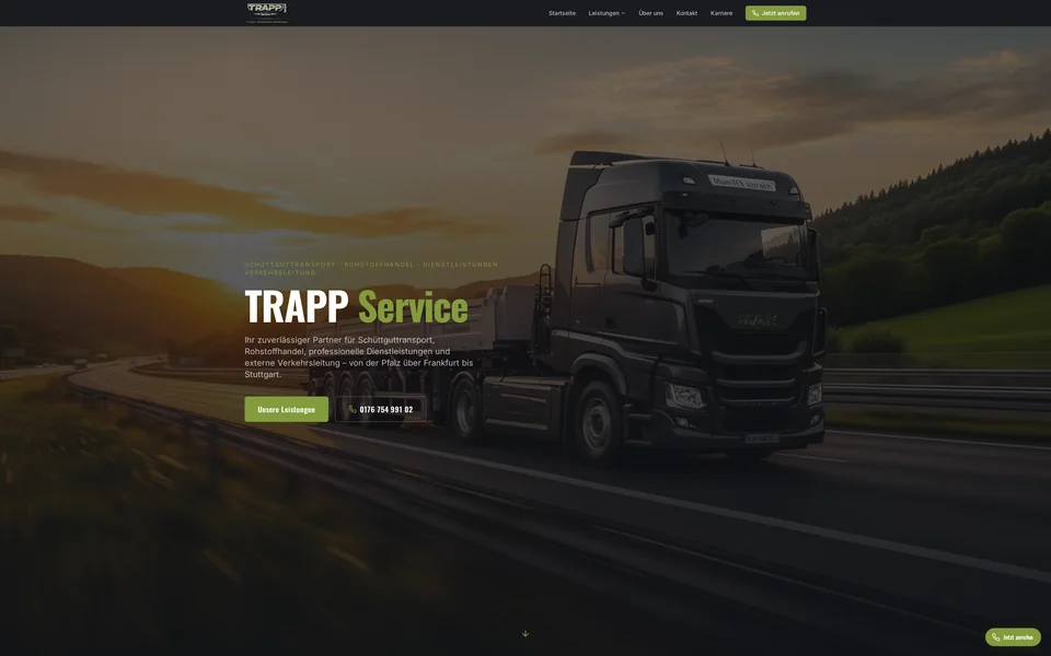 Website für Trapp Service
