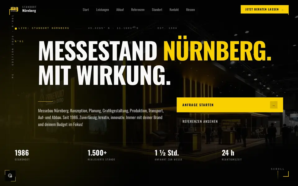 Webdesign-Projekt Messebau Nürnberg