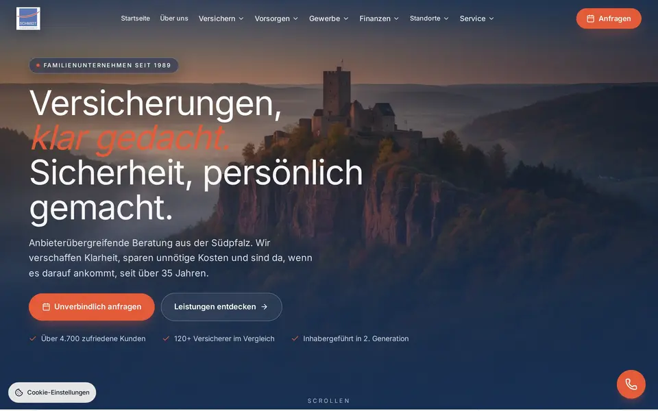 Webdesign-Projekt Versicherungsmakler